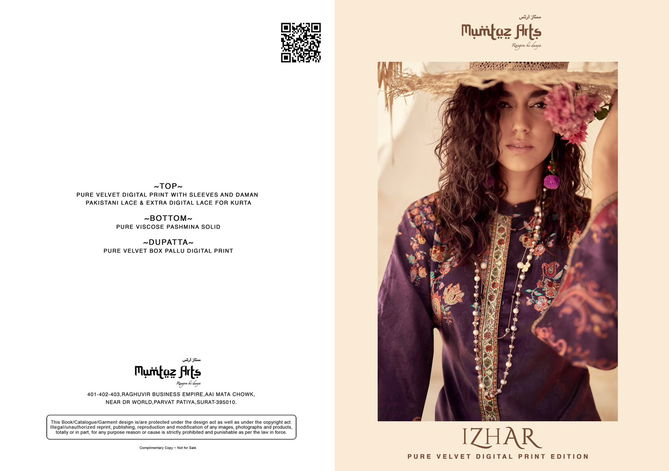 Izahar Velvet Digital Print Designer Pakistani Suits Catalog